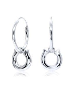 Double Round Hoop Silver Earring HO-1653